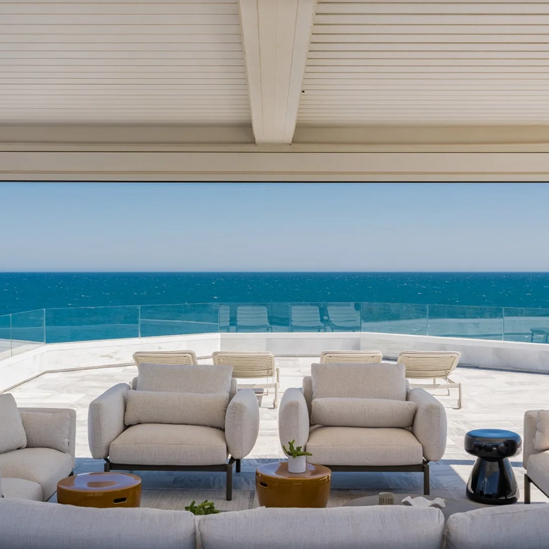 Luxury beachfront penthouse duplex in Playa Esmeralda, Marbella with panoramic Mediterranean views