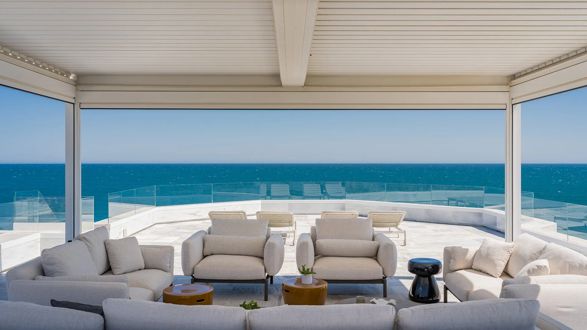 Luxury beachfront penthouse duplex in Playa Esmeralda, Marbella with panoramic Mediterranean views