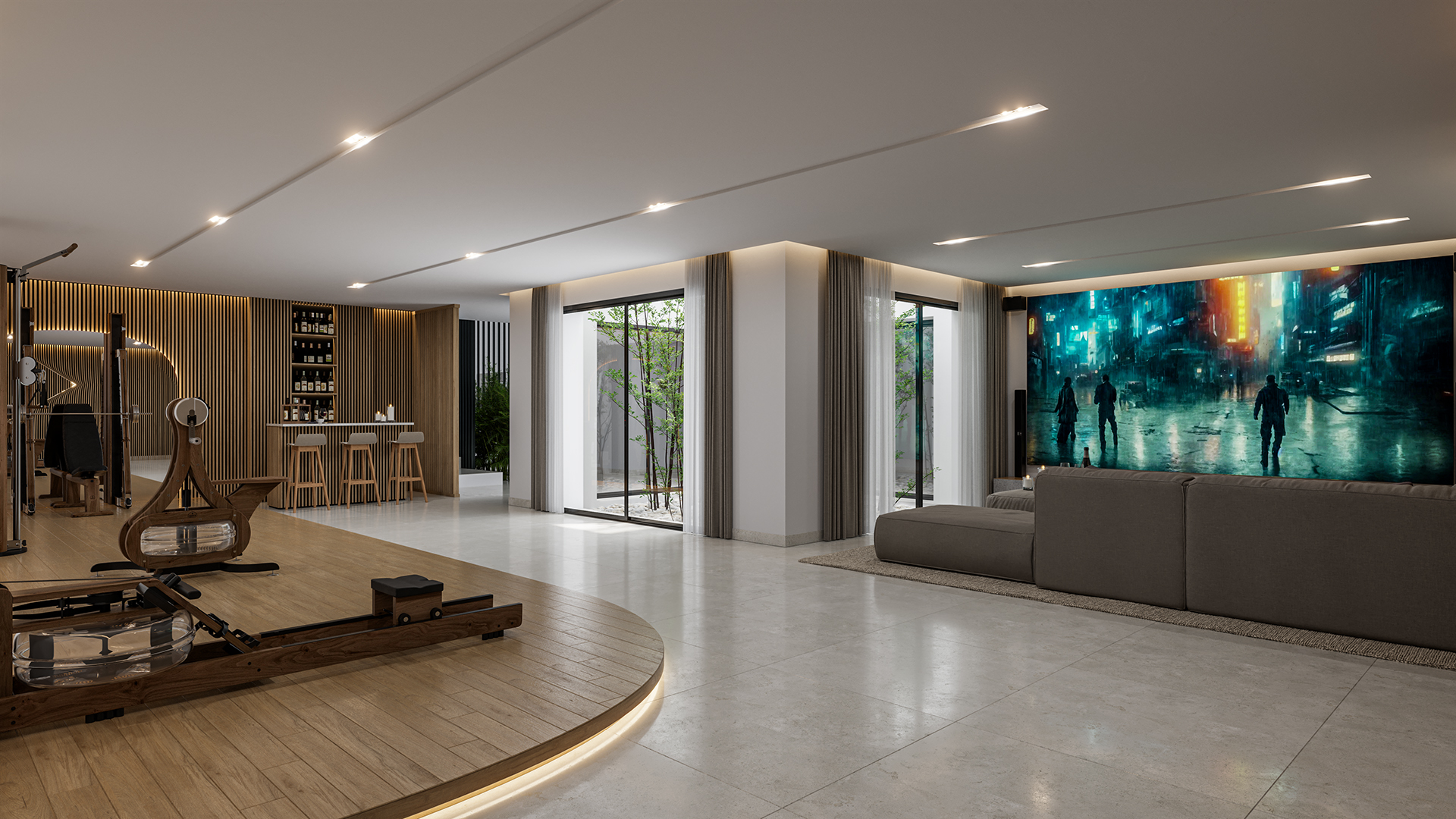 Villa contemporánea en construcción en la Nueva Milla de Oro
